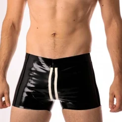 RoB Latex Et Néoprène Boxer Zoom Fullzip Noir Et Blanc Latex