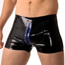 RoB Latex Et Néoprène Boxer Zoom Fullzip Noir Et Bleu Latex -Vestiaire Fetish Soldes boxer zoom fullzip noir et bleu latex 2