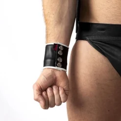 RoB Accessoires Bracelet Porte-billets Bords Blancs Cuir -Vestiaire Fetish Soldes bracelet porte billets bords blancs cuir 1