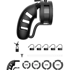 Cage De Chasteté Souple Avec Séparateur De Couilles "19" (noire) - Mancage -Vestiaire Fetish Soldes cage de chastete souple avec separateur de couilles 19 noire mancage 2