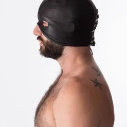 RoB Accessoires Cagoule BDSM En Cuir -Vestiaire Fetish Soldes cagoule bdsm en cuir 2