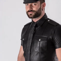 Rob Casquette Militaire Cuir -Vestiaire Fetish Soldes casquette militaire cuir 3