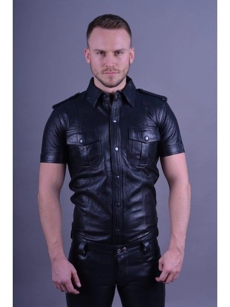 Mr. Riegillio Chemise En Cuir Manches Courtes - Mr Riegillio 3 Mr. Riegillio Chemise En Cuir Manches Courtes - Mr Riegillio