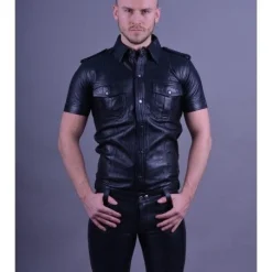 Mr. Riegillio Chemise En Cuir Manches Courtes - Mr Riegillio 8 Mr. Riegillio Chemise En Cuir Manches Courtes - Mr Riegillio -Vestiaire Fetish Soldes chemise en cuir manches courtes mr riegillio 5