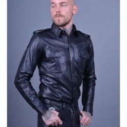 Mr. Riegillio Chemise En Cuir Manches Longues - Mr Riegillio -Vestiaire Fetish Soldes chemise en cuir manches longues mr riegillio 3