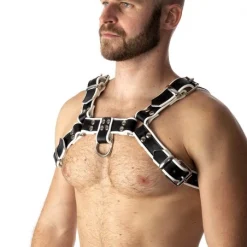 RoB Accessoires Harnais En Cuir Souple Pitbull Bords Blancs 9 RoB Accessoires Harnais En Cuir Souple Pitbull Bords Blancs -Vestiaire Fetish Soldes harnais en cuir souple pitbull bords blancs 2