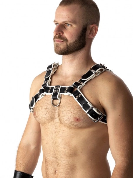 RoB Accessoires Harnais En Cuir Souple Pitbull Bords Blancs 4 RoB Accessoires Harnais En Cuir Souple Pitbull Bords Blancs – Image 3