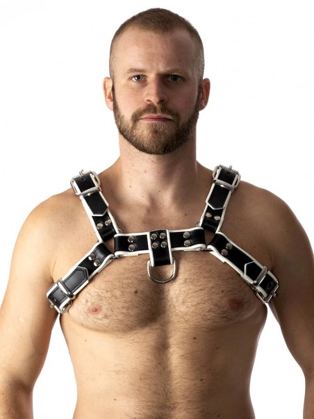 RoB Accessoires Harnais En Cuir Souple Pitbull Bords Blancs 2 RoB Accessoires Harnais En Cuir Souple Pitbull Bords Blancs