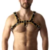 RoB Accessoires Harnais En Cuir Souple Pitbull Bords Jaunes 1 RoB Accessoires Harnais En Cuir Souple Pitbull Bords Jaunes -Vestiaire Fetish Soldes harnais en cuir souple pitbull bords jaunes