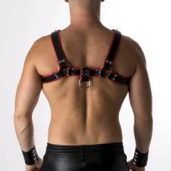 RoB Accessoires Harnais En Cuir Souple Pitbull Bords Rouges -Vestiaire Fetish Soldes harnais en cuir souple pitbull bords rouges 2