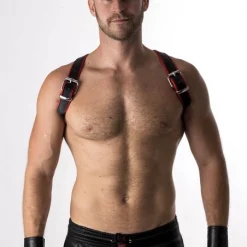 RoB Accessoires Harnais Epaules Bords Rouges En Cuir Souple -Vestiaire Fetish Soldes harnais epaules bords rouges en cuir souple 1