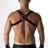 RoB Accessoires Harnais Epaules Bords Rouges En Cuir Souple -Vestiaire Fetish Soldes harnais epaules bords rouges en cuir souple