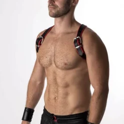 RoB Accessoires Harnais Epaules Bords Rouges En Cuir Souple -Vestiaire Fetish Soldes harnais epaules bords rouges en cuir souple 2