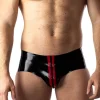 RoB Latex Et Néoprène Jockbrief Zip Rouge/noir Latex -Vestiaire Fetish Soldes jockbrief zip rouge noir latex