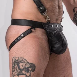 Bruthal Gear Jockstrap All Black Bruthal Cuir -Vestiaire Fetish Soldes jockstrap all black bruthal cuir 5
