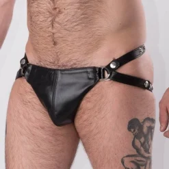 Rob Jockstrap Coque Amovible Cuir 9 Rob Jockstrap Coque Amovible Cuir -Vestiaire Fetish Soldes jockstrap coque amovible cuir 3