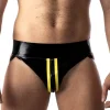 RoB Latex Et Néoprène Jockstrap Zip Jaune/noir Latex -Vestiaire Fetish Soldes jockstrap zip jaune noir latex