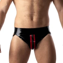 RoB Latex Et Néoprène Jockstrap Zip Rouge/noir Latex -Vestiaire Fetish Soldes jockstrap zip rouge noir latex 3