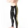 RoB Latex Et Néoprène Legging Fullzip Bandes Jaunes -Vestiaire Fetish Soldes legging fullzip bandes jaunes