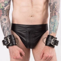 RoB Accessoires Menottes Cuir Verrouillable -Vestiaire Fetish Soldes menottes cadenassable cuir 1