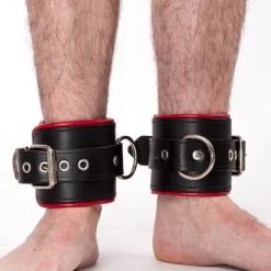 RoB Accessoires Menottes Cuir Chevilles Bords Rouges -Vestiaire Fetish Soldes menottes chevilles bords rouges cuir 3