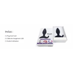 We-Vibe Plug Connecté Vibrant Hush -Vestiaire Fetish Soldes plug connecte vibrant hush 4