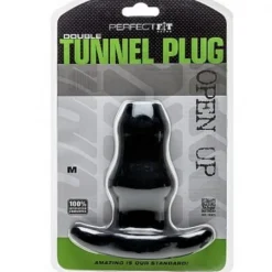 Double Plug Tunnel Creux (noir) - Perfect Fit -Vestiaire Fetish Soldes plug tunnel 2