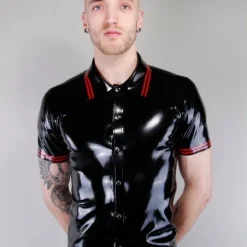 Polo En Latex à Bandes Rouges - Latex 101