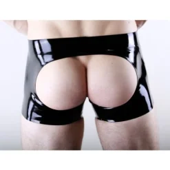 Short En Latex Cul Ouvert Cheeky - Latex 101 -Vestiaire Fetish Soldes short en latex cul ouvert cheeky latex 101 3