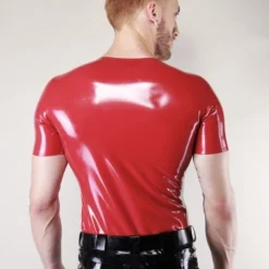 T-shirt Rouge En Latex - Latex 101 -Vestiaire Fetish Soldes t shirt rouge en latex latex 101 3