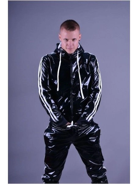 Mr. Riegillio Veste Sportswear PVC à Bandes Blanches - Mr Riegillio 5 Mr. Riegillio Veste Sportswear PVC à Bandes Blanches - Mr Riegillio – Image 3