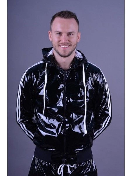 Mr. Riegillio Veste Sportswear PVC à Bandes Blanches - Mr Riegillio 6 Mr. Riegillio Veste Sportswear PVC à Bandes Blanches - Mr Riegillio – Image 4