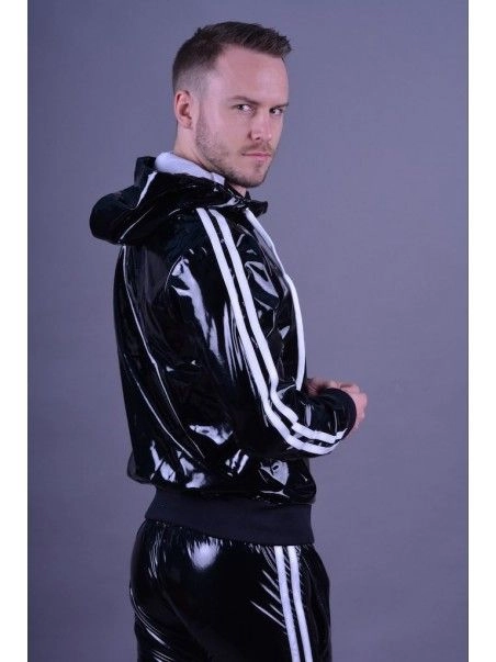 Mr. Riegillio Veste Sportswear PVC à Bandes Blanches - Mr Riegillio 9 Mr. Riegillio Veste Sportswear PVC à Bandes Blanches - Mr Riegillio – Image 7